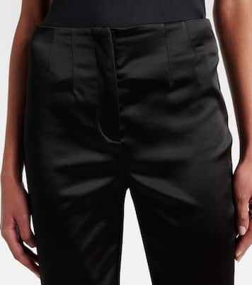 Pantalon slim raccourci Stila à taille haute en satin | Veronica Beard