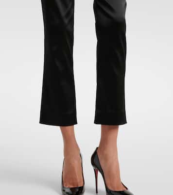 Pantalon slim raccourci Stila à taille haute en satin | Veronica Beard