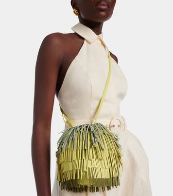 Fringe ombré leather crossbody bag | Zimmermann