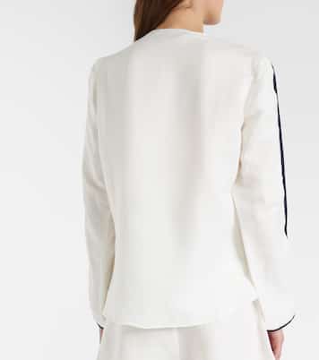 Bicolor linen-blend top | Adriana Degreas