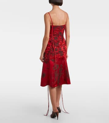 Lace-up ruched midi dress | McQueen