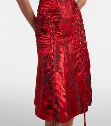 Lace-up ruched midi dress | McQueen