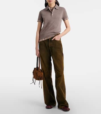 Checked layered wool polo sweater | Acne Studios