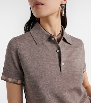 Checked layered wool polo sweater | Acne Studios
