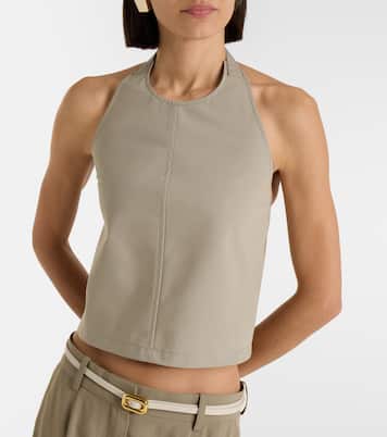 Halterneck cotton-blend top | Wardrobe.NYC