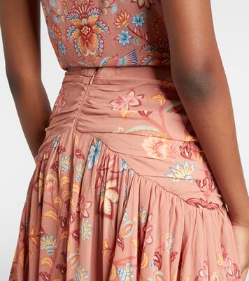 花卉蕾丝边饰荷叶边加长半身裙 | Farm Rio