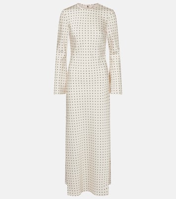 Polka-dot satin maxi dress | Rotate