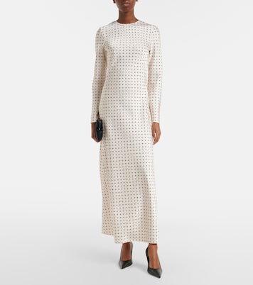 Polka-dot satin maxi dress | Rotate