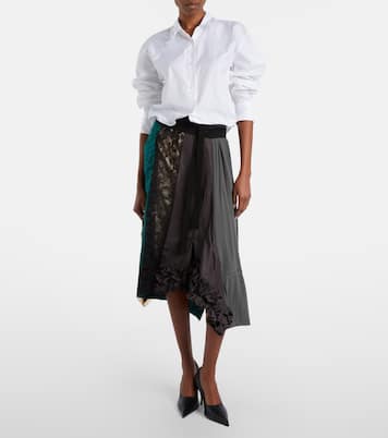 Paneled belted midi skirt | Prada