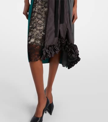 Paneled belted midi skirt | Prada