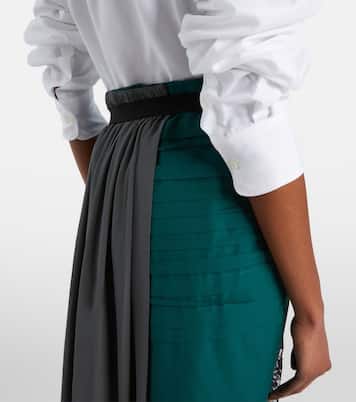 Paneled belted midi skirt | Prada