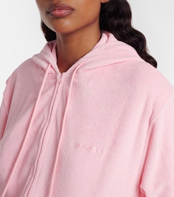 Logo cotton terry zip-up hoodie | Hunza G