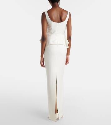 Vestido de fiesta de crepé con peplum | Roland Mouret