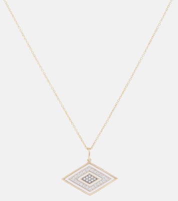 Collier Groovy Eye en or jaune 14 ct et diamants | Sydney Evan