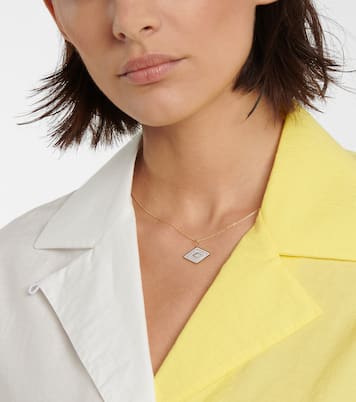Collier Groovy Eye en or jaune 14 ct et diamants | Sydney Evan
