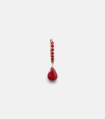 Boucle d’oreille unique Piercing en or 18 ct avec rubis | Persée