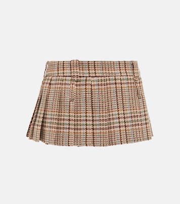 Minigonna in lana a quadri | Miu Miu