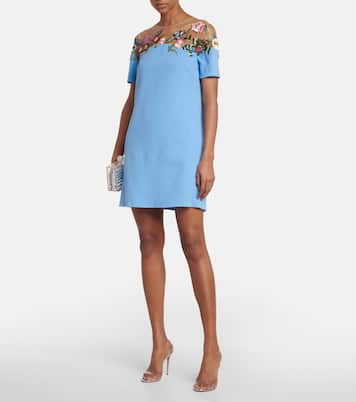 Miniabito in misto lana con ricami | Oscar de la Renta