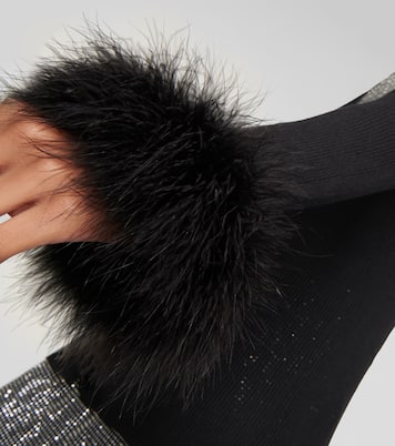 Cardigan en soie à plumes | Prada