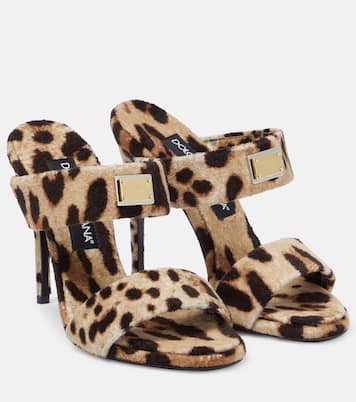 x Kim - Mules in spugna con stampa | Dolce&Gabbana