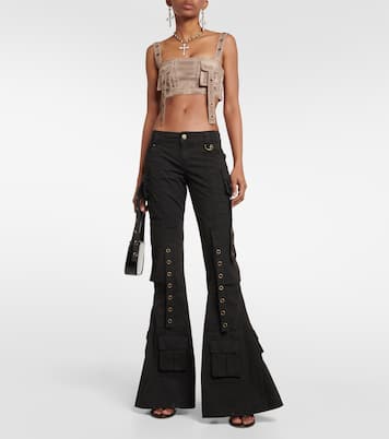 Jean évasé à taille basse et ornements | Blumarine