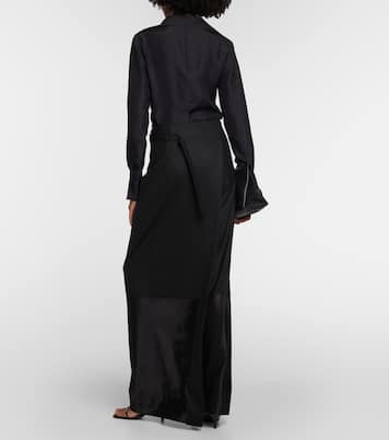 Falda larga en mezcla de lana | Victoria Beckham
