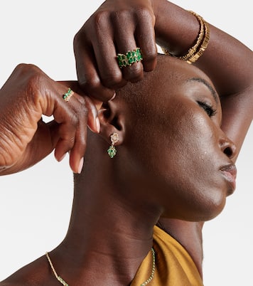 Boucles d'oreilles La Fantaisie en or 18 ct, diamants et émeraudes | Suzanne Kalan