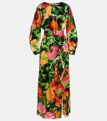 Bedrucktes Maxikleid Penny aus Satin | La DoubleJ
