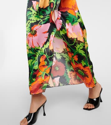 Bedrucktes Maxikleid Penny aus Satin | La DoubleJ