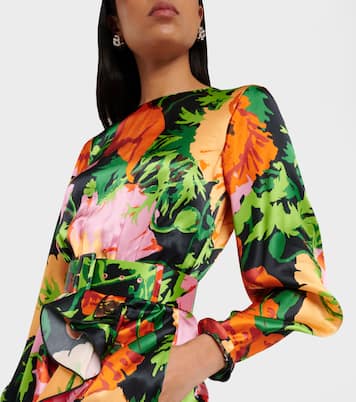 Bedrucktes Maxikleid Penny aus Satin | La DoubleJ