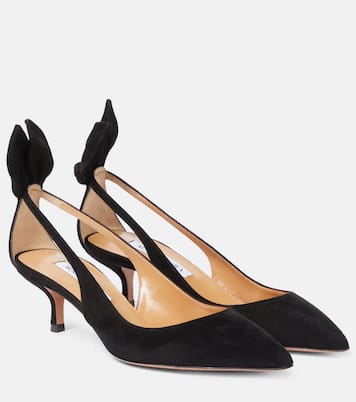 Pumps Bow Tie 50 aus Veloursleder | Aquazzura