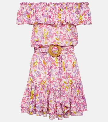 Bella printed off-shoulder minidress | Poupette St Barth