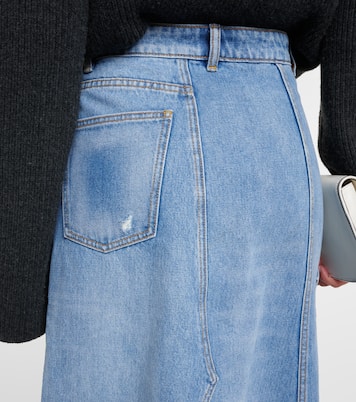Deconstructed denim midi skirt | Tory Burch