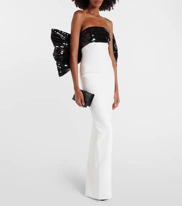 Sequined bow-detail gown | Mônot
