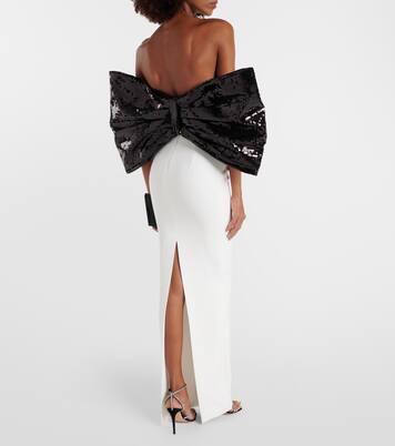 Sequined bow-detail gown | Mônot