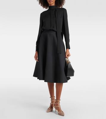 Jupe midi en Crêpe Couture | Valentino
