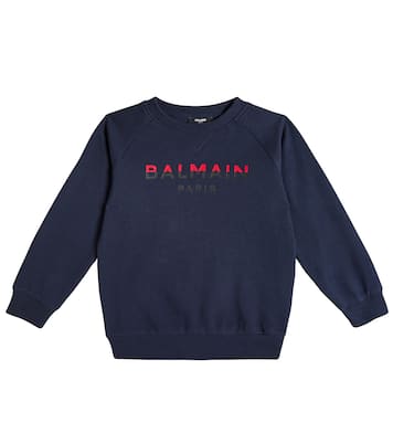 Felpa in jersey di cotone con logo | Balmain Kids