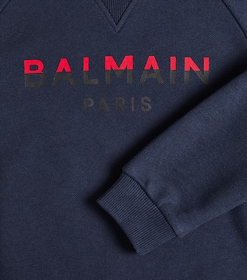 Felpa in jersey di cotone con logo | Balmain Kids