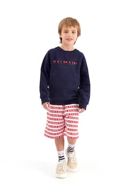 Felpa in jersey di cotone con logo | Balmain Kids