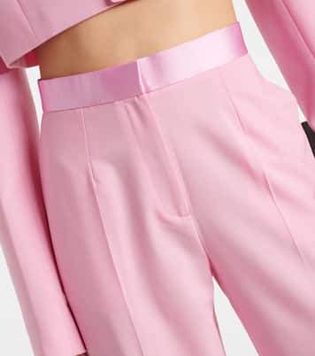Pantaloni regular in raso a vita alta | Nensi Dojaka