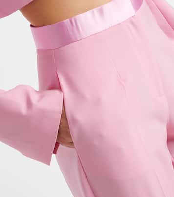 Pantaloni regular in raso a vita alta | Nensi Dojaka