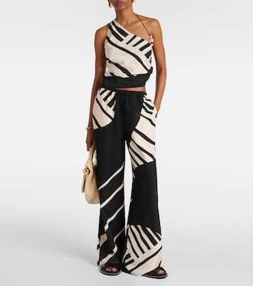 Top cropped monospalla Arte in raso di seta | SIR