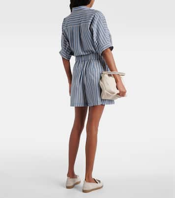 Short rayé en coton et soie | Brunello Cucinelli