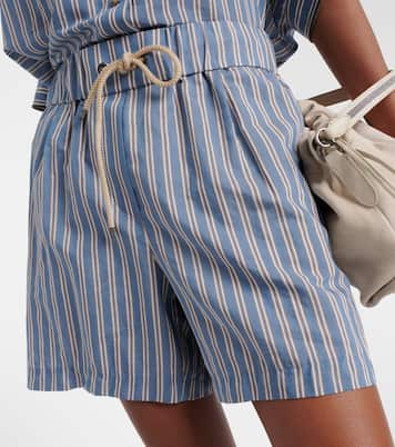 Short rayé en coton et soie | Brunello Cucinelli