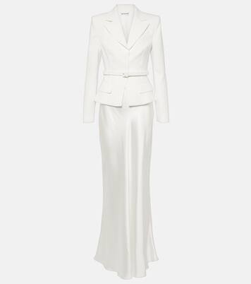 Crêpe maxi dress in white - Self Portrait | Mytheresa