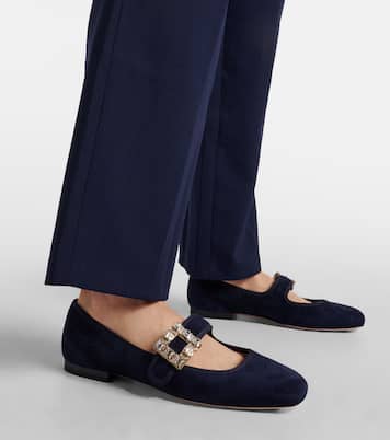 Mary-Jane-Ballerinas Très Vivier aus Veloursleder | Roger Vivier
