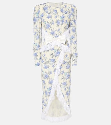 Maxikleid aus Seide mit Spitze | Alessandra Rich