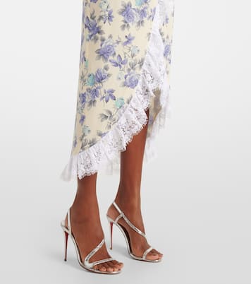 Maxikleid aus Seide mit Spitze | Alessandra Rich
