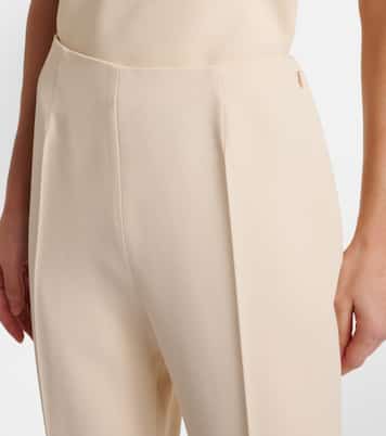 High-rise sablé slim pants | Prada