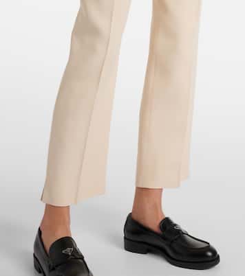 High-rise sablé slim pants | Prada
